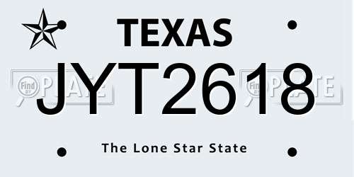 JYT2618 Texas License Plate