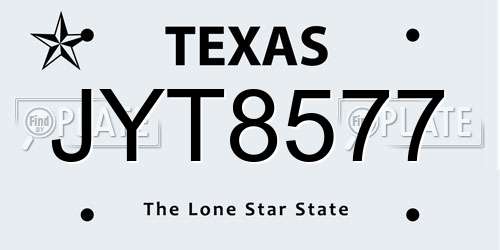 JYT8577 Texas License Plate