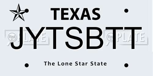 JYTSBTT Texas License Plate