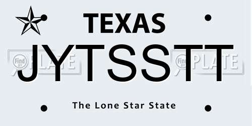 JYTSSTT Texas License Plate