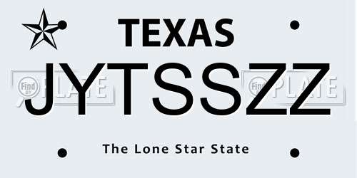 JYTSSZZ Texas License Plate