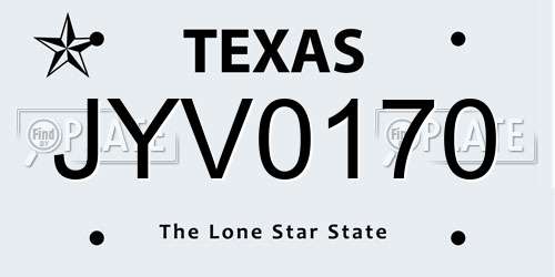 JYV0170 Texas License Plate