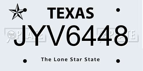 JYV6448 Texas License Plate
