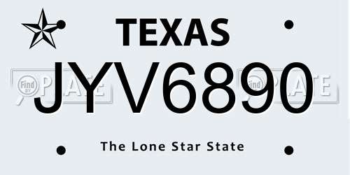JYV6890 Texas License Plate