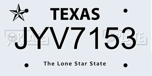 JYV7153 Texas License Plate