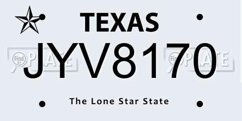 JYV8170 Texas License Plate