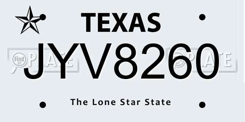 JYV8260 Texas License Plate