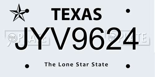 JYV9624 Texas License Plate