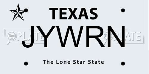 JYWRN Texas License Plate
