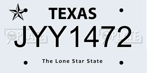 JYY1472 Texas License Plate