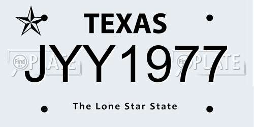 JYY1977 Texas License Plate