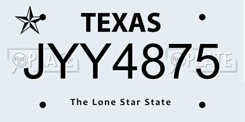 JYY4875 Texas License Plate