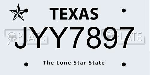 JYY7897 Texas License Plate