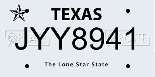 JYY8941 Texas License Plate