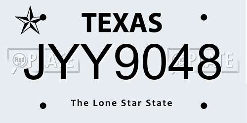 JYY9048 Texas License Plate