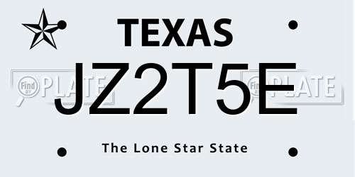 JZ2T5E Texas License Plate