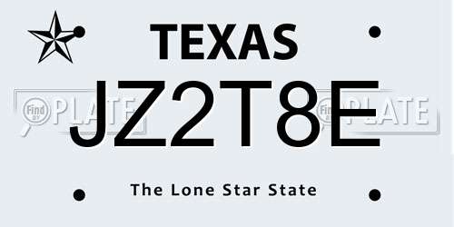 JZ2T8E Texas License Plate