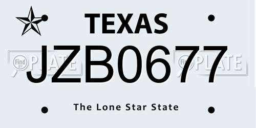 JZB0677 Texas License Plate