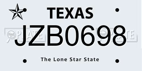 JZB0698 Texas License Plate