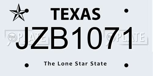 JZB1071 Texas License Plate