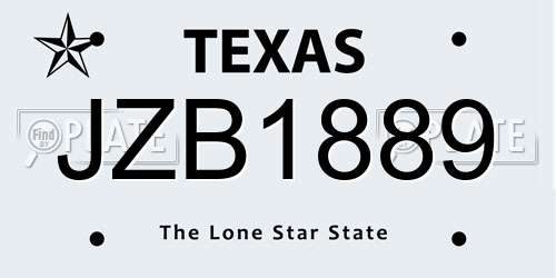 JZB1889 Texas License Plate