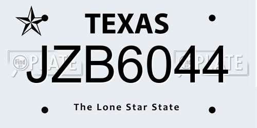 JZB6044 Texas License Plate