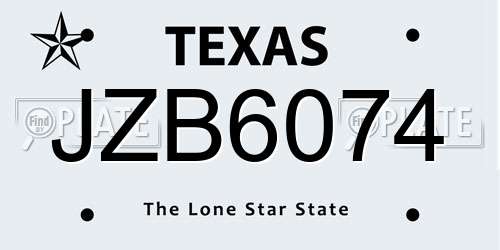 JZB6074 Texas License Plate