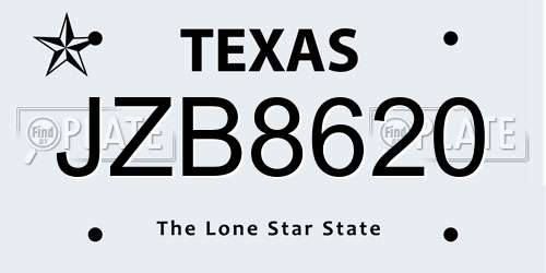 JZB8620 Texas License Plate