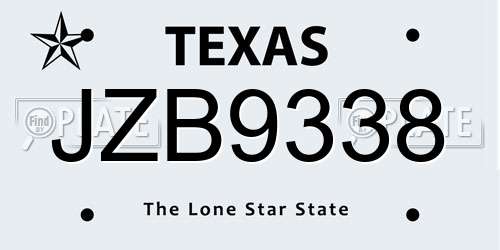 JZB9338 Texas License Plate
