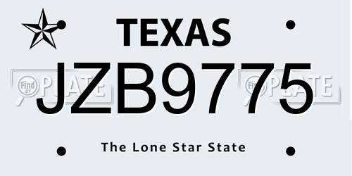 JZB9775 Texas License Plate