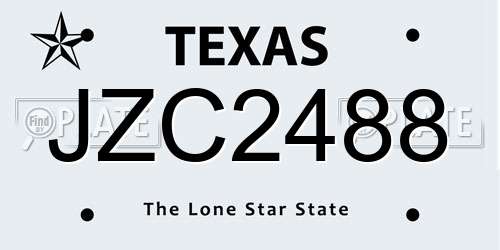 JZC2488 Texas License Plate