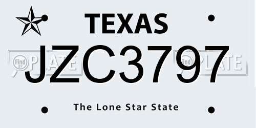 JZC3797 Texas License Plate