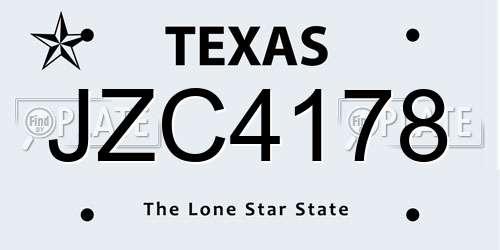 JZC4178 Texas License Plate