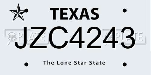 JZC4243 Texas License Plate