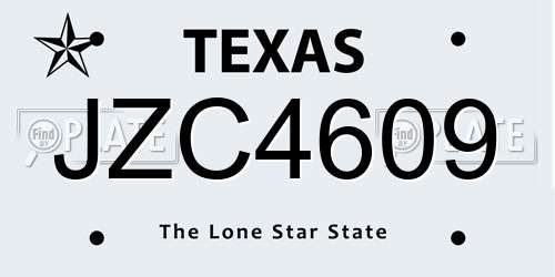 JZC4609 Texas License Plate
