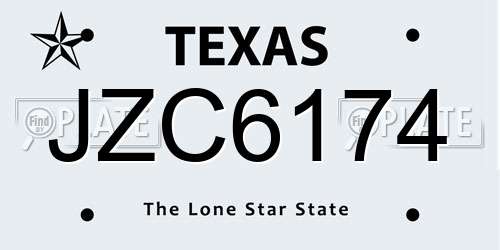 JZC6174 Texas License Plate