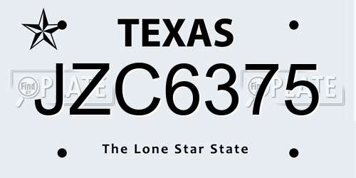 JZC6375 Texas License Plate