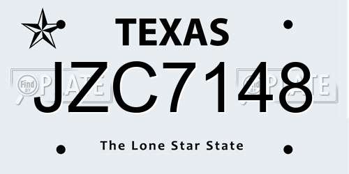 JZC7148 Texas License Plate