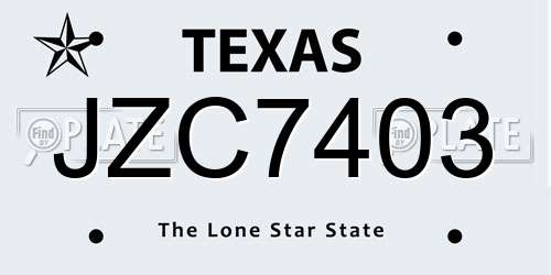 JZC7403 Texas License Plate