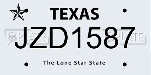 JZD1587 Texas License Plate
