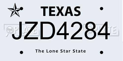 JZD4284 Texas License Plate