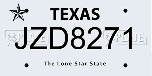 JZD8271 Texas License Plate