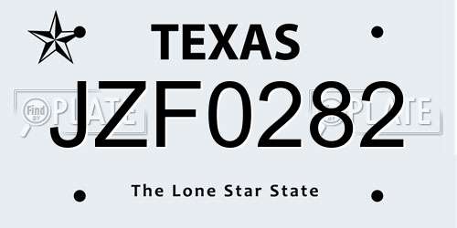 JZF0282 Texas License Plate