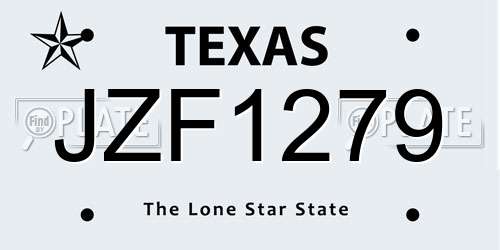 JZF1279 Texas License Plate