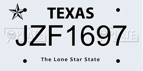 JZF1697 Texas License Plate