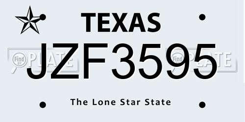 JZF3595 Texas License Plate