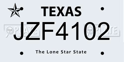 JZF4102 Texas License Plate