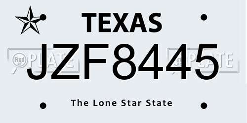 JZF8445 Texas License Plate