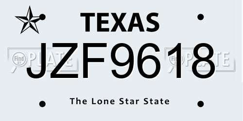JZF9618 Texas License Plate