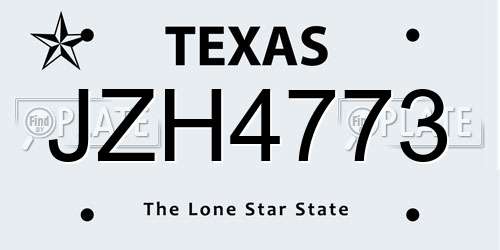 JZH4773 Texas License Plate